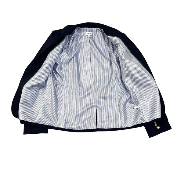 J Crew Original School Boy Blazer Womens 6 Navy Blue Gold Button Wool Blend - Picture 5 of 7